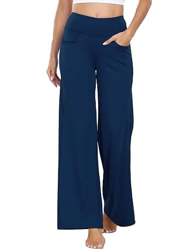CADMUS High Waist Yoga Pants Women Wide Leg Pants with Pockets Stretch Dress Casual Lounge Petite/Regular/Tall - Image 1