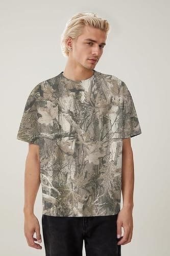 Anoumcy Camo Shirt for Women Mens Maple Leaf Print Camouflage T Shirt Summer Short Sleeve Oversized Camo Tee Shirts Tops thumbnail 3