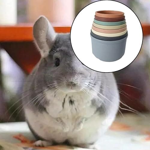 Ainiveiya 8 Pcs Stacking Cups for Rabbits & Small Animals, Colorful Plastic Nesting Toys for Bunny, Guinea Pig, Hamster to Hide Food and Interactive Play thumbnail 5