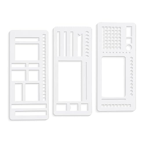 Handmade Flexible Record Template, Set of Templates for Diary Planning, 3-Pack Stencils Drafting Tools, for Diaries, Scrapbooks, DIY Handicrafts (B) - Image 1