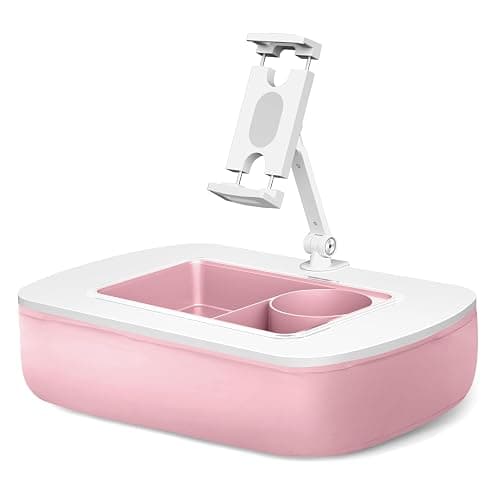 ERGONOV Lap Beanbag Tablet Pillow Stand with Snack Bowl and 360° Rotating Arm, Adjustable iPad Holder for Bed, Couch, and Recliner, Compatible with 4.7"-13" Kindle, iPad, Tablet, Phone,Pink thumbnail 9