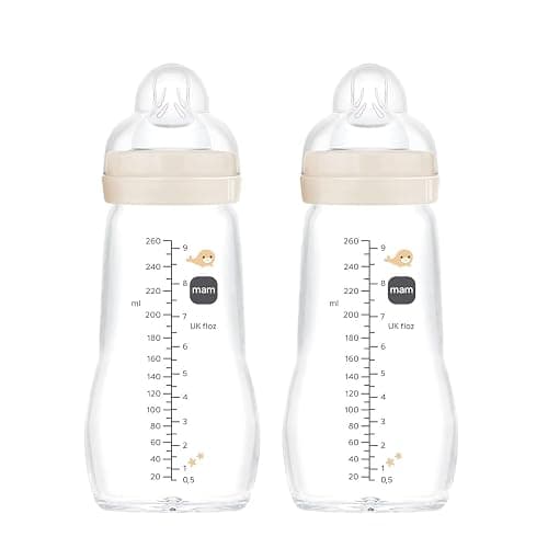 MAM 67036720–2 – Lot de 2 biberons confort en verre 260 ml – Neutres thumbnail 2