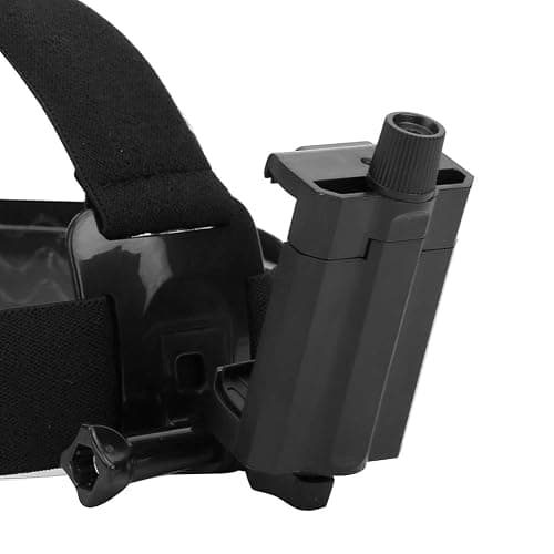 Adjustable Head Mounted Mobile Phone Holder, First-Person View Video Outdoor Live Shooting Bracket with Clip Plastic Black Elastic Head Harness Strap Action Camera Headband Mount thumbnail 6