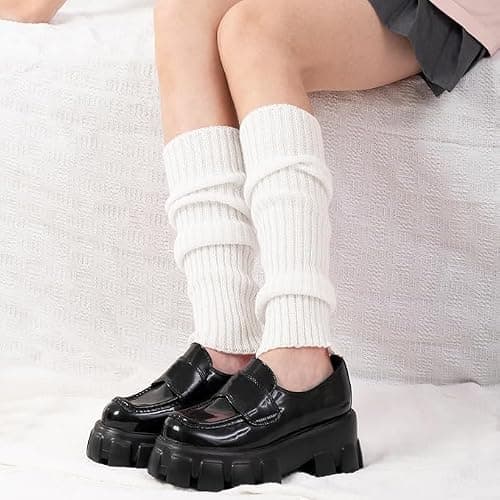 YUANQIAN Women Winter Extra Soft Long Legwarmer Warmer Knitted Stirrup Leg Warmers for Yoga Ballet Dance thumbnail 5