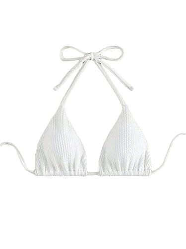 Falainetee Women's Bathing Suit Halter Triangle Swimsuit Bikini Top - Image 1