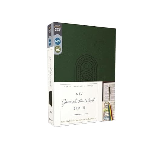 NIV, Journal the Word Bible (Perfect for Note-Taking), Leathersoft, Green, Red Letter, Comfort Print: Reflect, Take Notes, or Create Art Next to Your Favorite Verses thumbnail 9