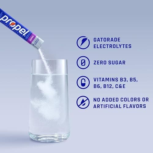 Propel Electrolyte Powder Drink Mix, 3 Flavor Variety Pack, (32 Servings) | Zero Sugar, Enhanced Water Beverage, Gatorade Electrolytes, Vitamins, No Added Colors, No Artificial Flavors, Hydration thumbnail 4