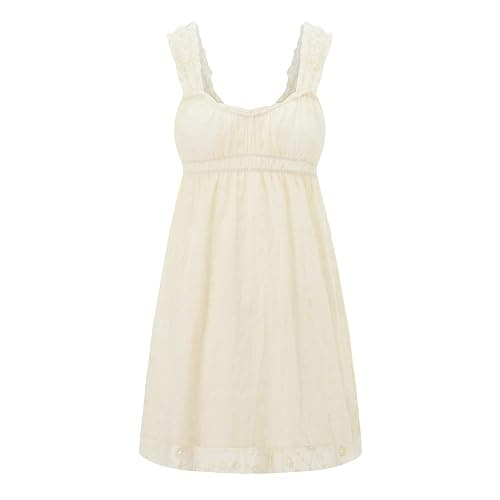 Women Sleeveless Mini Sundress Floral Embroidery Elastic Waist Aline Dress Square Neck Babydoll Short Dress thumbnail 2