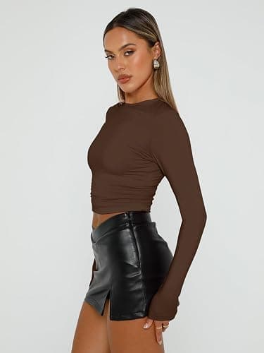 AUTOMET 3 Pack Womens Long Sleeve T Shirts Fall Fashion Basic Going Out Crop Tops Slim Fitted Winter Clothes 2025 thumbnail 4