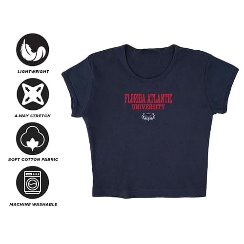Campus Lab Florida Atlantic University Legacy Women's Cap Sleeve Baby Rib Crop Top thumbnail 4