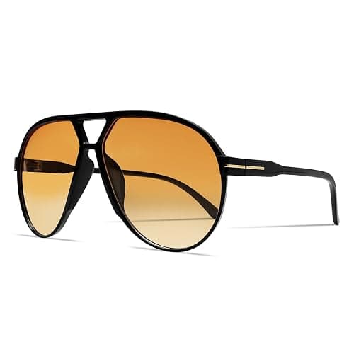 GUVIVI Retro Aviator Sunglasses for Women Men Oversized Classic 70s Vintage Trendy Tangle Free Square Aviators Sun Glasses - Image 1