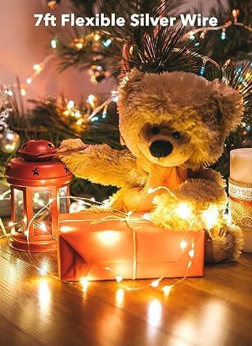 Brightown 12 Pack LED Fairy Lights Battery Operated String Lights - 7ft 20LED Waterproof Silver Wire Firefly Starry Moon Lights for DIY Crafts Wedding Table Centerpieces Party Ramadan Decorations thumbnail 7