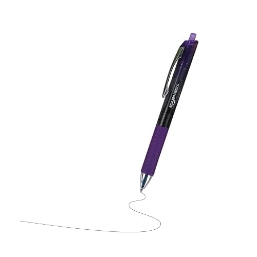 Amazon Basics Retractable Gel Pens, Fine Point 0.7mm, Smooth Writing, Assorted Colors, 12-Pack thumbnail 4