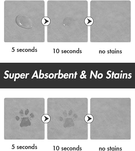 Absorbent Dog Food Mat-Dog Mat for Food and Water Bowl, Quick Dry Pet Food Mat, No Stains Cat Feeding mat, Pet Accessories Pet Supplies-Cat Water Bowl Mat for Messy Drinkers thumbnail 2