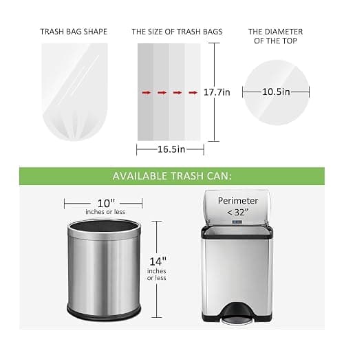 200 Counts 2 Gallon (1.8-2 Gal) Small Clear Trash Bags Garbage Bags by RayPard, fit 1.6,1.8,2,2.2 Gal Waste Basket, 6.5-7 Liter Strong Trash Can Liners for Home Office Kitchen Bathroom Bedroom thumbnail 2