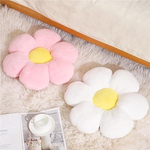 17.7 Inch Sage Green Flower Pillow – Daisy Shaped Cute Decorative Throw Pillow, Soft Floral Seating Cushion Floor Pillows for Sofa, Bed, Chair & Room Decor thumbnail 7