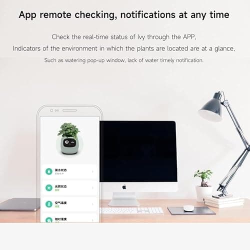 Itigoitie Smart Flowerpots,Smart Pet Planter,Ai Planter,Intelligent Flowerpots,Multiple Expressions,7 Smart Sensors, and Ai Chips Make Raising Plants Easy and Fun for Living Room,Plant-Free,Yellow thumbnail 7