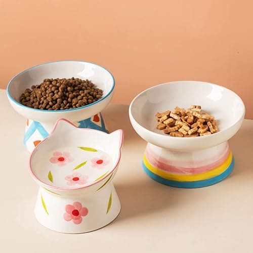 Zerodeko Ceramic Elevated Cat Bowl with Tilted Design 4.5 Inch Raised Pet Feeding Dish for Comfortable Neck Positioning Non-Slip Base Suitable for Small Cats and Dogs thumbnail 3