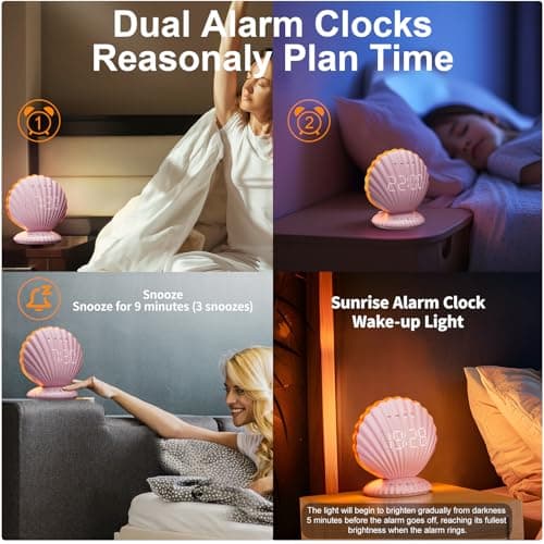 CHOUYONL Alarm Clock for Heavy Sleepers,Bluetooth Speaker with LED Light thumbnail 6