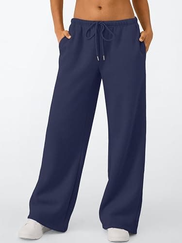 Trendy Queen Womens Wide Leg Sweatpants Baggy Drawstring Low Rise Lounge Pants 2025 Fall Joggers with Pockets thumbnail 2