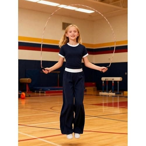 Voxikodex 7-14 Years Girls Sizes 2 Piece Casual Set Ruched Short Sleeve Fitted Waist-Cinched Top & Wide Leg Pants thumbnail 2