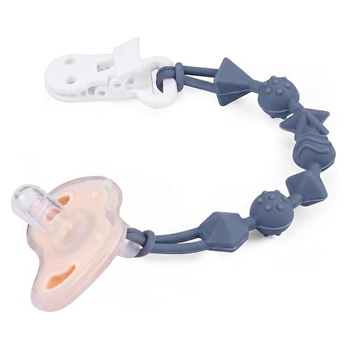PandaEar 5 Pack Silicone Pacifier Clips, Baby Soother Clips with One Piece Design for Boys & Girls, Baby Pacifier Holder Clips for Teething Toys Teethers thumbnail 4