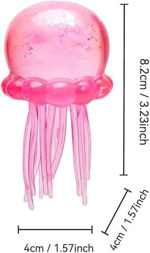 Jellyfish Squeeze Toy, Squishy Stress Relief Sensory Fidget, Slow Rise, 3.23 Inch, for Adults (Pink) thumbnail 2
