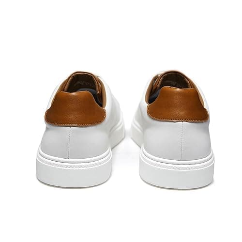 ALIPASINM Leather Business Casual Sneakers Shoes for Men - 7 - White thumbnail 5