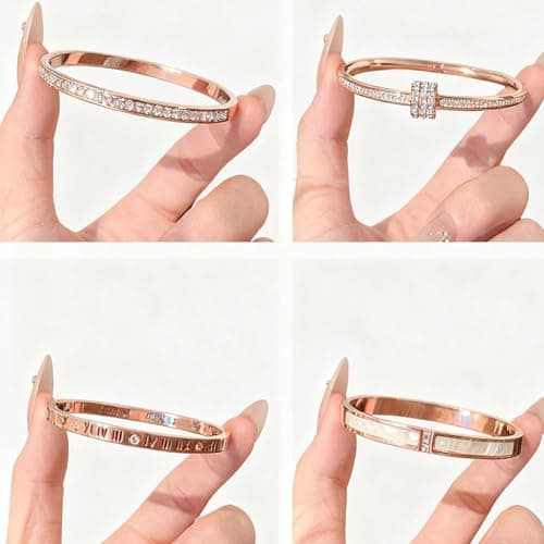 5-Piece Elegant Stainless Steel Bracelet Set, Fashionable Classic Design, Gold Bead Bracelets for Men and Women, Non Tarnish Bangle, Elegant Bracelet Set for Everyday and Formal Wear thumbnail 4