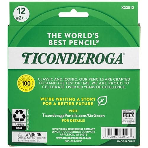 Ticonderoga My First Half-Size Wooden Pencils, Large Triangle-Barrel Pre-Sharpened #2 (HB) Short 4.5" Yellow Pencils with Erasers, Yellow, 12/Pack thumbnail 2