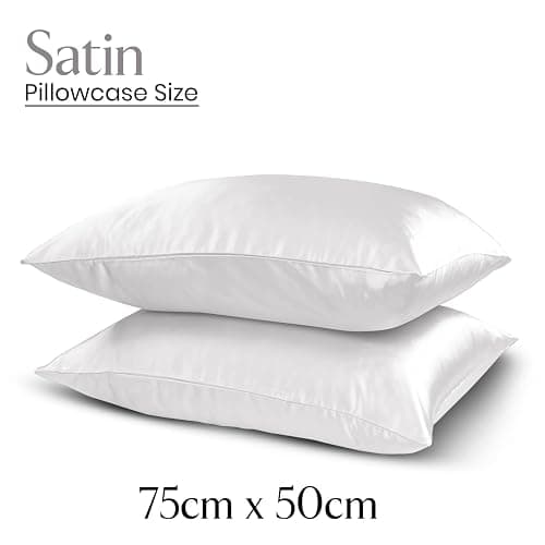 Imperial Rooms Satin White Pillow Cases 2 Pack – Soft as Silk Pillowcases for Hair and Skin Care, Gifts for Women – Standard Size Pillow Covers with Envelope Closure (50x75 cm) thumbnail 7