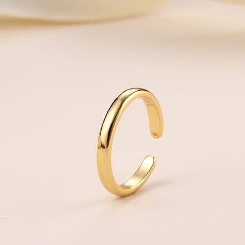 HAIAISO 14K Gold Plated Toe Rings Adjustable Toe Ring for Women Thin Toe Rings Open Band Toe Ring Summer Beach Foot Jewelry Set thumbnail 4