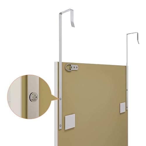 whitebeach 48" x 16" Over The Door Full Length Mirror Wall Mounted Hanging with 2 Metal Hangers for Bedroom Living Room Bathroom White thumbnail 7