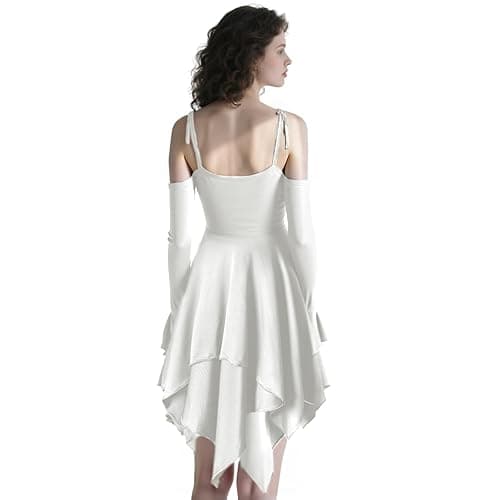 Usthirit Renaissance Fairy Dress Women's Gothic Off Shoulder Handkerchief Dress - XX-Large - Z3831wh thumbnail 3