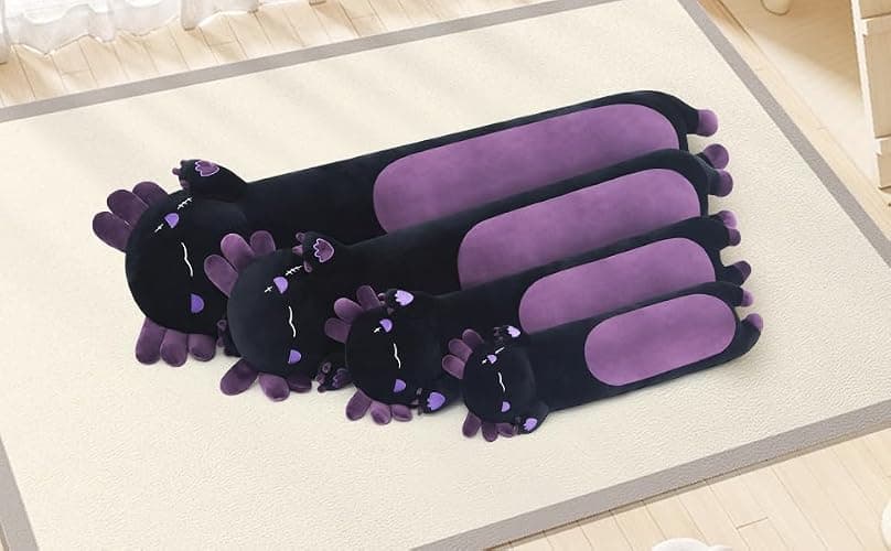 Sausudols Long Axolotl Plush, 27.6” Long Axolotl Body Pillow for Kids, Cute Axolotl Stuffed Animals for Girls, Soft Plushies Toy Gifts for Birthday Dark Purple thumbnail 2