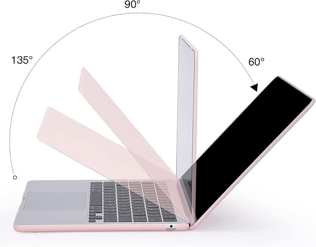 EooCoo Case Compatible with MacBook Air 13 inch M4 M3 M2 2025-2022 A3240 A3113 A2681, 13.6" Hard Case Cover & TPU Keyboard Skin & Screen Protector for Laptop Air 13.6 inch - Dusty Pink thumbnail 4