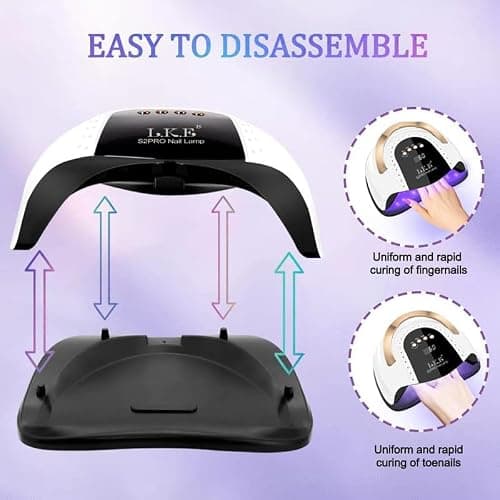 268W UV LED Nail Lamp, LKE Nail Dryer for Gel Polish, 4 Timers UV Nail Lamp Professional Nail Light, 57Pcs Lamp Beads and Automatic Sensor(White) thumbnail 3