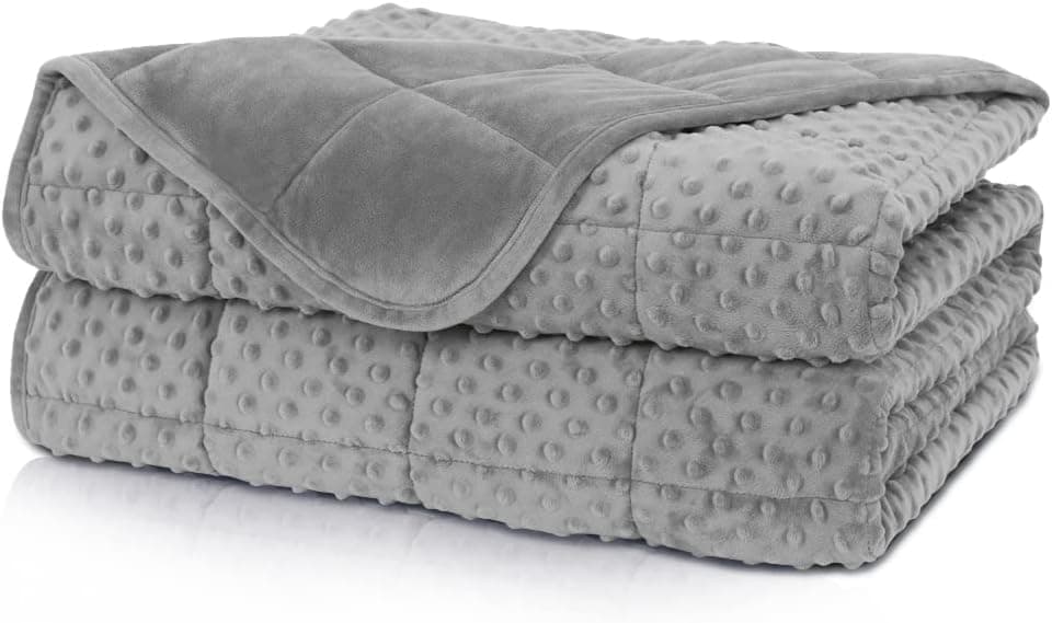 Weighted Blanket for Adult Breathable Soft Minky Weighted Throw Blanket for All Season,Heavy Blanket with Premium Glass Beads (Grey, 150cm x 200cm 6.8kg) - Image 1