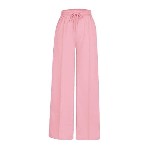 SHAOBGE Oversized Wide Leg Sweatpants Women Elastic Drawstring Straight Leg Sweatpants Low Waisted Baggy Lounge Pants Pocket thumbnail 2