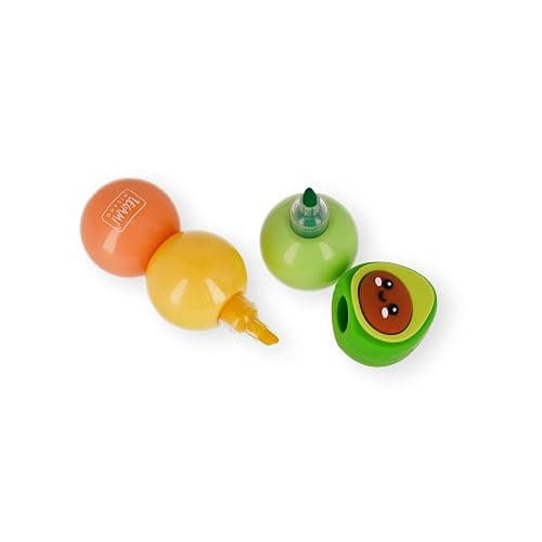 Legami - 3 in 1 Highlighter, Pastel Colours, Green, Yellow, Orange, Quick Dry, Avocado Theme thumbnail 2