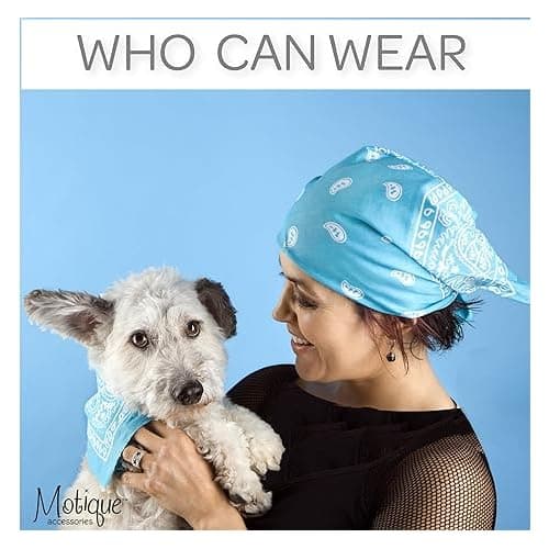 Motique Accessories Set of 3 Paisley Bandanas – 100% Cotton 22 Inch Head Scarf Neck Bandana Face Cover thumbnail 2