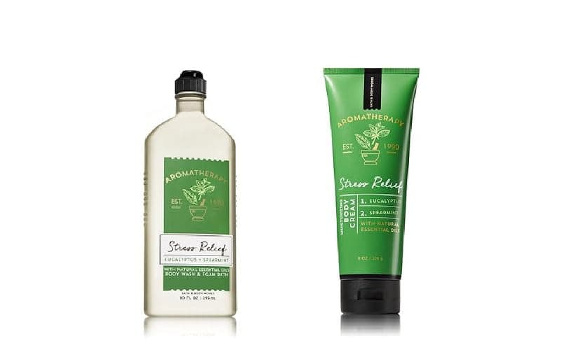 Bath Body Works ~ Aromatherapy ~ Stress Relief - Eucalyptus & Spearmint ~ Bundle ~ Body Wash & Foam Bath 10oz. & Body Cream 8 oz - Image 1
