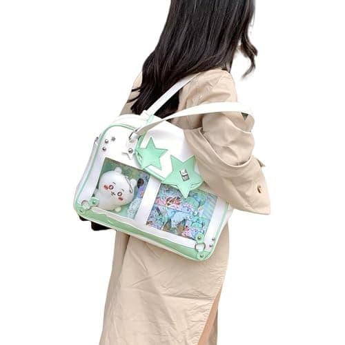 Women Display Shoulder Bag Large Capacity Ita Handbag PU Leather Kawaii Star Itabag Travel Shopping Commute Bag thumbnail 2