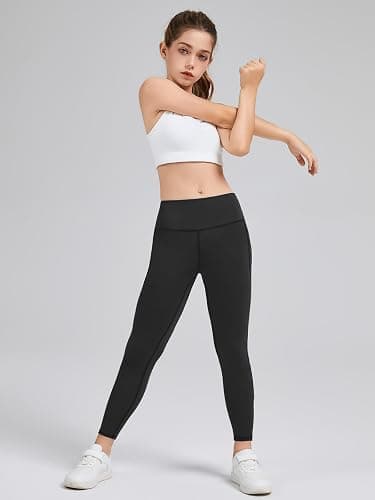 Celfaeree 5 Packs Girls Athletic Leggings Kids Yoga Pants with Pockets High Waist Leggings Yoga Dance Workout Running thumbnail 2