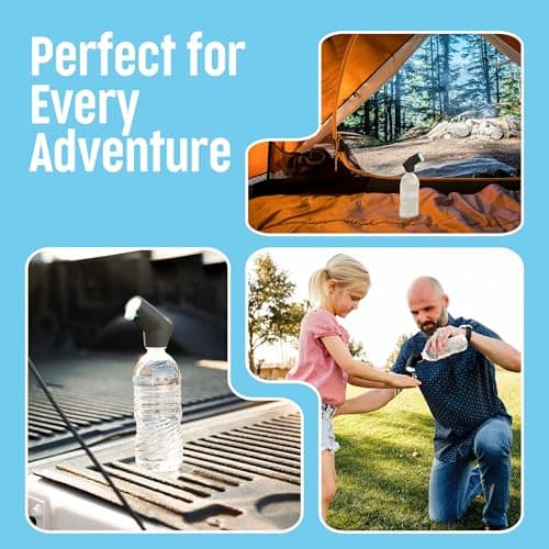 Suds2Go Refillable Caps, 2 Pack - Universal Fit Turns Most Disposable Water Bottles Into A Hand Washing Station - Includes Refillable Soap Reservoir - Conveniently Sized to Take on The Go - Black thumbnail 4