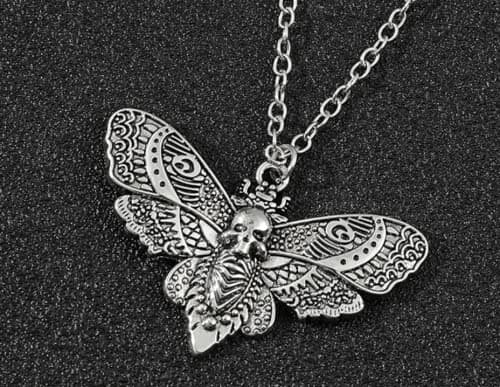 CrownOfRibbons Moth Necklace Pendant, Modern Punk Insect Jewellery thumbnail 5