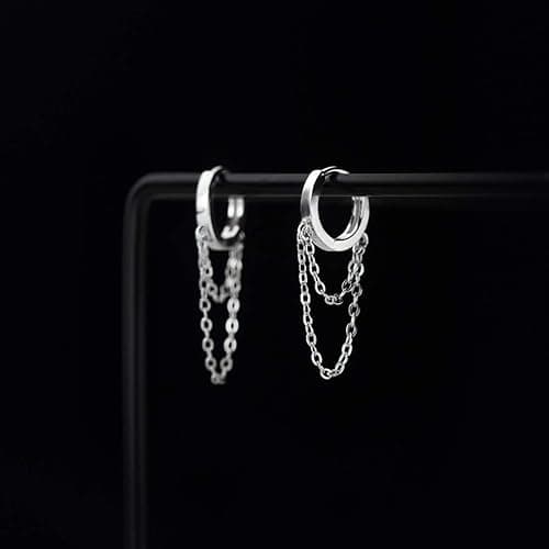 SLUYNZ 925 Sterling Silber Creolen Ohrringe Kette für Damen Frauen Hängend Ohrringe thumbnail 6