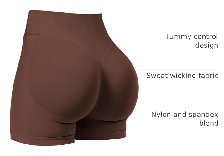 VOYJOY Women Workout Impact Shorts 2.5"/ 3.6"/ 4.5"/ 6" Scrunch Butt Lifting Gym Seamless Booty Biker Shorts thumbnail 4