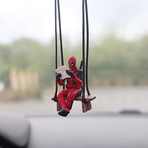 Funny Anime Car Mirror Hanging Accessories Car Pendant Reading Deadpol Ornaments Auto Rearview Mirror Decoration Car Accessories Car Interior Decor thumbnail 3