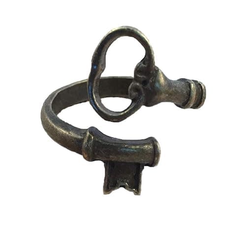 Skeleton Key Ring Antique Bronze Vintage Adjustable Jewelry Wraparound Spoon Ring - Image 1